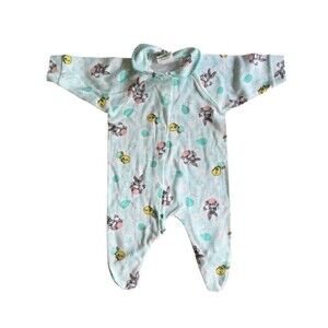 Vintage Looney Tunes Baby Sleeper 3 Months Bugs Bunny Tweety Bird Snap Closure